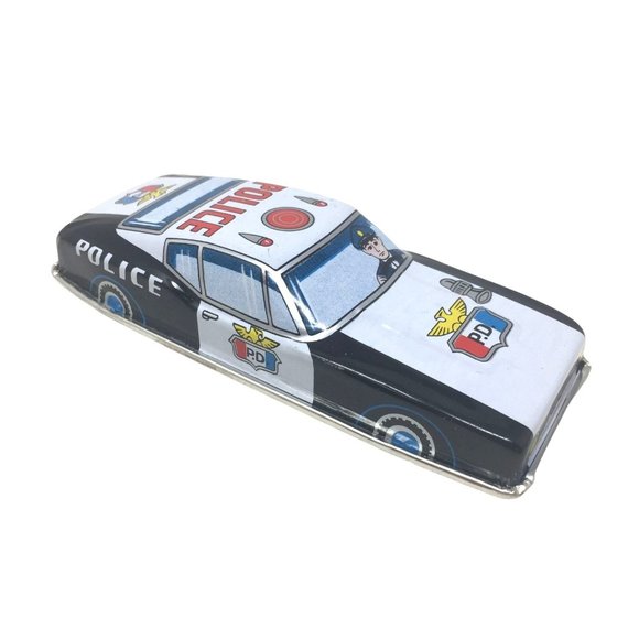 Vintage Japanese Tin Police Car Toy - Great Shape and Retro Style - Picture 3 of 8